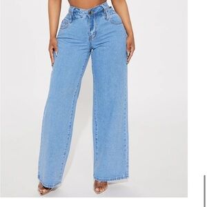 Fashion nova wide leg jeans